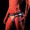 0850 Collection Briefs men's breathable design briefs in white, front view