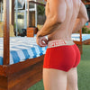 0850 Fitness Trunks men's athletic underwear in red, left side view