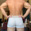 0850 Fitness Trunks men's athletic underwear in white, back view