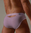0850 Hollow-Out Briefs men's moisture wicking briefs in pink, back view