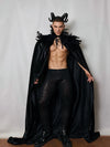 PRINCEJOCK | Dark Fairy Feather Cape Gogo Halloween Costume Set