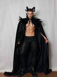 PRINCEJOCK | Dark Fairy Feather Cape Gogo Halloween Costume Set