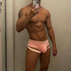 ADANNU Bad Kid Halt Briefs men's breathable design briefs in orange, front view
