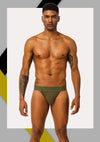 ADANNU Classic Solid Color Jockstrap men's breathable design jockstrap in Army Green, front view