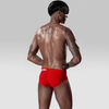 ADANNU Cotton Briefs men's breathable design briefs in red, back view