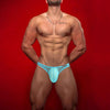 ADANNU Freedom Feel Low Rise Sheer Briefs men's comfort fit briefs in blue, front view