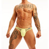 ADANNU Freedom Feel Low Rise Sheer Briefs men's comfort fit briefs in yellow, front view