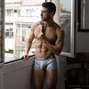 Daily wear|Office attire|Gym sessions|Pride events|Lounge comfort|Seamless|Butt-lift design|Shaping|Waistline control|Comfort|Proper support|Invisible under clothes|Body contouring|Men's trunks|Low-rise underwear|Seamless trunks|Basic trunks|Gray|Front view