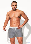 Front view of DESMIIT Quick-Dry Swim Trunks with Quick Dry feature in Blue.