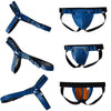 JOCKMAIL Adjustable Removable Harness Jockstrap Men's Lingerie Suit men's comfort fit harness jockstrap lingerie suit in Blue, three-view image