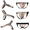 JOCKMAIL Adjustable Removable Harness Jockstrap Men's Lingerie Suit men's comfort fit harness jockstrap lingerie suit in Gold, three-view image