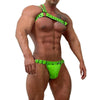 JOCKMAIL Adjustable Removable Harness Jockstrap Men's Lingerie Suit men's comfort fit harness jockstrap lingerie suit in Green, left side view