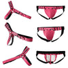 JOCKMAIL Adjustable Removable Harness Jockstrap Men's Lingerie Suit men's comfort fit harness jockstrap lingerie suit in Pink, three-view image