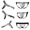 JOCKMAIL Adjustable Removable Harness Jockstrap Men's Lingerie Suit men's comfort fit harness jockstrap lingerie suit in Silver, three-view image