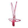 JOCKMAIL Adjustable Thong & Jockstrap Bodysuit men's comfort fit thong and jockstrap bodysuit in Pink, front view