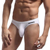 JOCKMAIL Big Boy Bulge Pouch Briefs men's breathable design briefs in white, front view