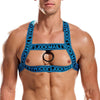 JOCKMAIL Bondage Harness with a comfort fit in Blue, front view