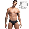 JOCKMAIL Bulge Pouch Briefs men's breathable design briefs in black, front view