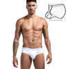 JOCKMAIL Bulge Pouch Briefs men's breathable design briefs in white, front view