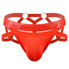 JOCKMAIL Electric Charge Adjustable Support Dual Jockstrap men's stretchable jockstrap in Orange, front view