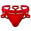 JOCKMAIL Electric Charge Adjustable Support Dual Jockstrap men's stretchable jockstrap in Red, front view