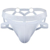 JOCKMAIL Electric Charge Adjustable Support Dual Jockstrap men's stretchable jockstrap in White, front view