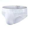 JOCKMAIL Electric Charger Patchwork Sheer Briefs men's breathable design briefs in white, 3D right side view