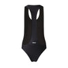 Back view of JOCKMAIL Fitness Bodysuit with Comfort Fit feature in Black.