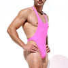 Left-side view of JOCKMAIL Fitness Bodysuit with Comfort Fit feature in Pink.