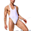 Front view of JOCKMAIL Fitness Bodysuit with Comfort Fit feature in White.
