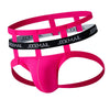 JOCKMAIL Heatwave Harness-Strap Jockstrap men's butt-lift design jockstrap in Rose Red, left side view