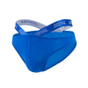 JOCKMAIL Heatwave Sheer Briefs men's breathable design briefs in blue, 3D left side view