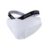 JOCKMAIL Heatwave Sheer Briefs men's breathable design briefs in white, 3D left side view