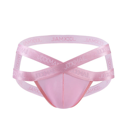 JOCKMAIL Heatwave Sheer Jockstrap men's breathable design jockstrap in Pink, left side view