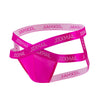 JOCKMAIL Heatwave Sheer Jockstrap men's breathable design jockstrap in Rose Red, left side view