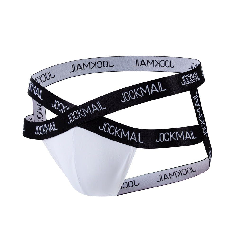JOCKMAIL Heatwave Sheer Jockstrap men's breathable design jockstrap in White, left side view