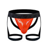 JOCKMAIL Iridescent Suspenders Double Jockstrap men's comfort fit jockstrap in Orange, front view