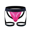 JOCKMAIL Iridescent Suspenders Double Jockstrap men's comfort fit jockstrap in Rose Red, front view