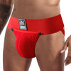 JOCKMAIL Jockstrap with Detachable Pouch men's comfort fit jockstrap in Red, detail view