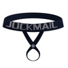 JOCKMAIL Knotted C-String Thong men's stretchable thong in Black, front view