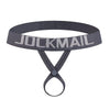 JOCKMAIL Knotted C-String Thong men's stretchable thong in Gray, front view