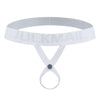 JOCKMAIL Knotted C-String Thong men's stretchable thong in White, front view