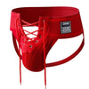 JOCKMAIL Lace-Up Jockstrap men's comfort fit jockstrap in Red, 3D left side view
