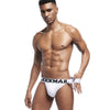 JOCKMAIL Mesh Bikini Briefs men's breathable design briefs in white, front view
