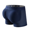 JOCKMAIL Mesh Boxers with Sponge Padding men's breathable underwear in dark blue, 3D back view