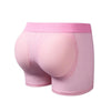 JOCKMAIL Mesh Boxers with Sponge Padding men's breathable underwear in pink, 3D back view