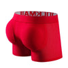 JOCKMAIL Mesh Boxers with Sponge Padding men's breathable underwear in red, 3D back view