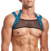 JOCKMAIL Mesh Ring Harness with a comfort fit design in Blue, front view