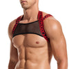 JOCKMAIL Mesh Ring Harness with a comfort fit design in Red, front view