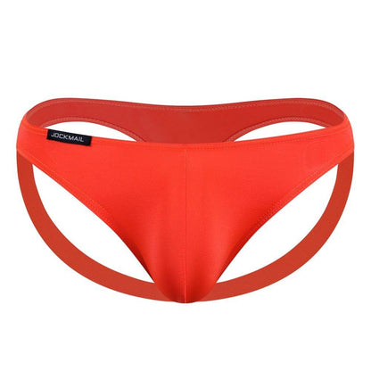 JOCKMAIL NatureVibe Sheer Supportive Jockstrap men's comfort fit jockstrap in Orange, front view